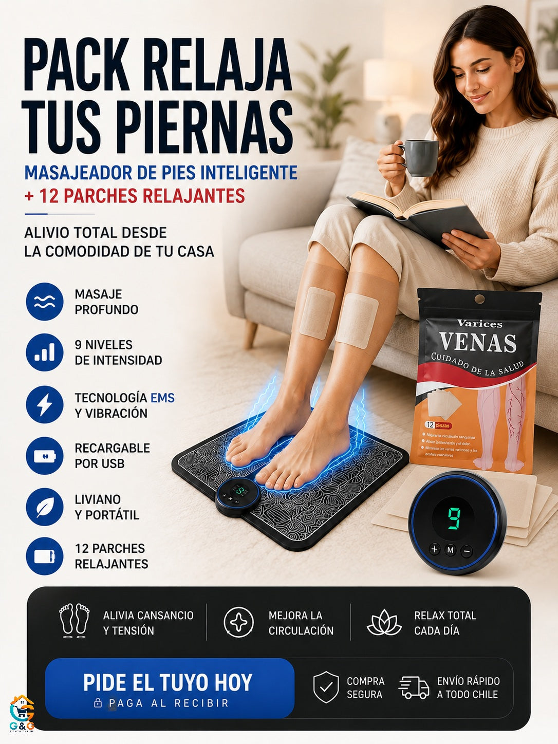 MASAJEADOR DE PIES Inteligente y Portátil + (REGALO)
