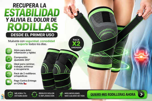 Pack 2 Rodilleras Ortopédicas De Compresión Ajustable