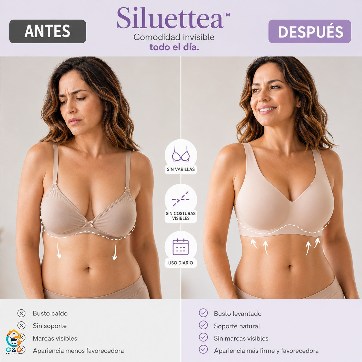 Siluettea™ - Comodidad invisible todo el día.
