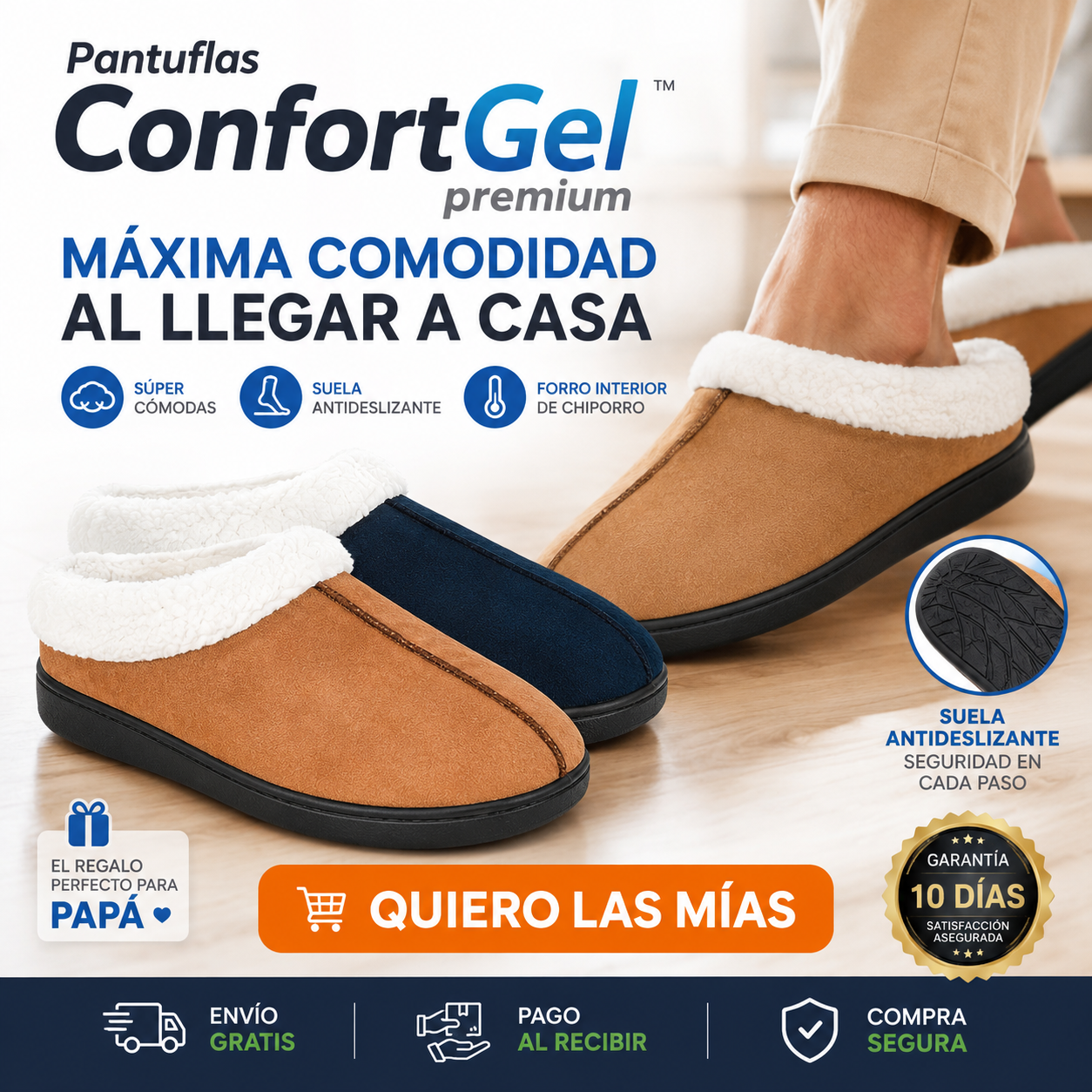 Confort Gel Premium - Pantuflas de Descanso