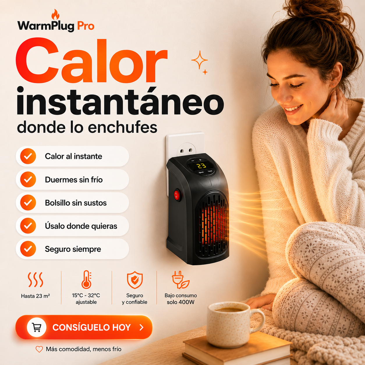 WarmPlug Pro- Calor instantáneo donde lo enchufes