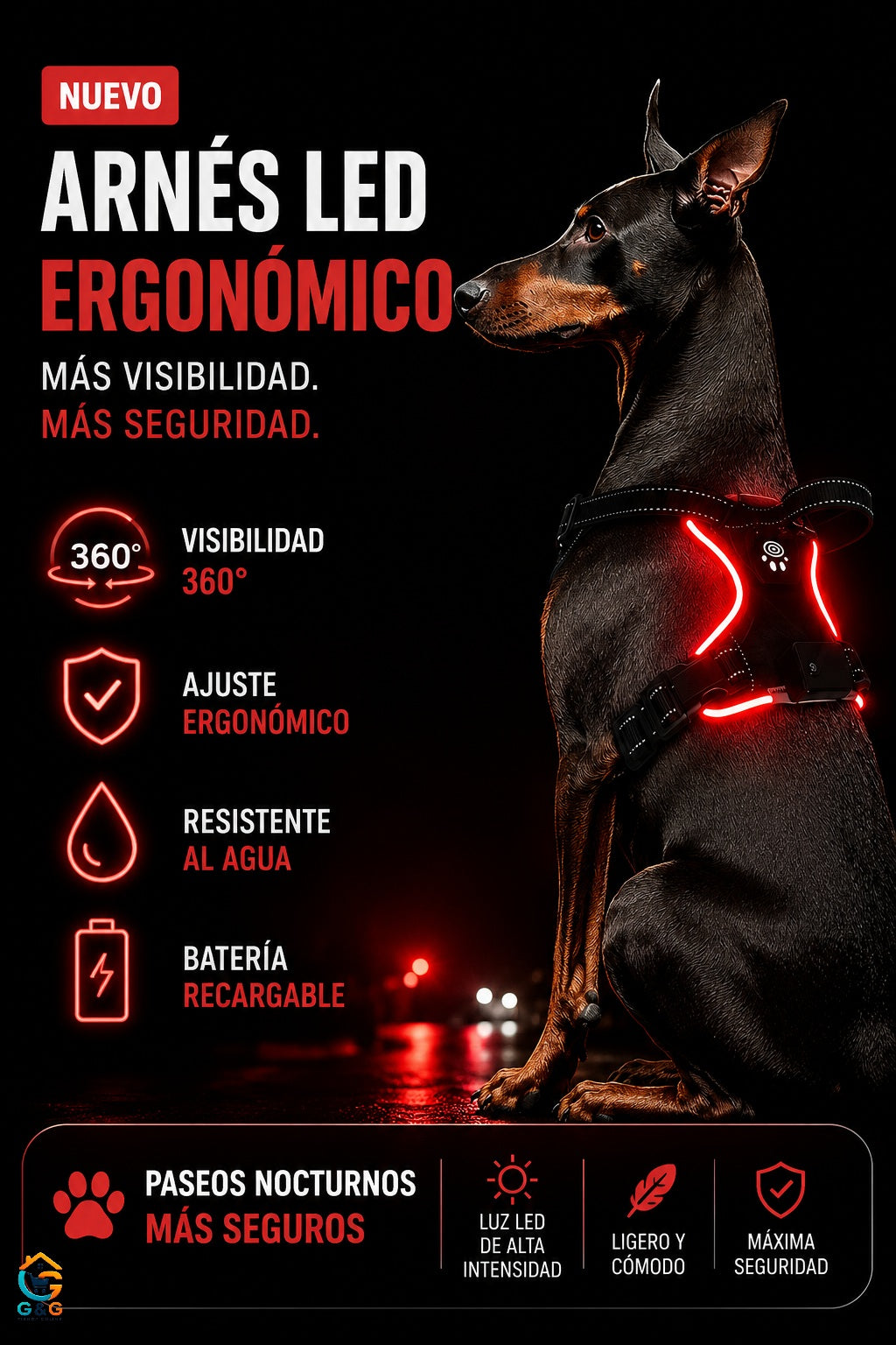 Arnés LED Ergonómico