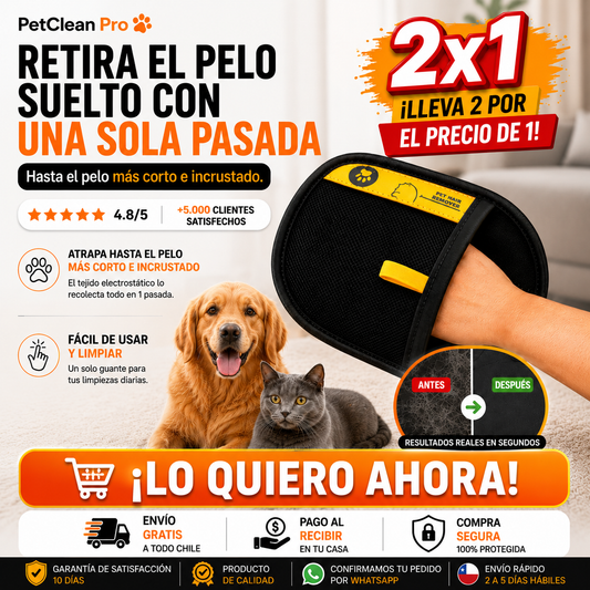 PetClean Pro - Retira el pelo suelto con una sola pasada.
