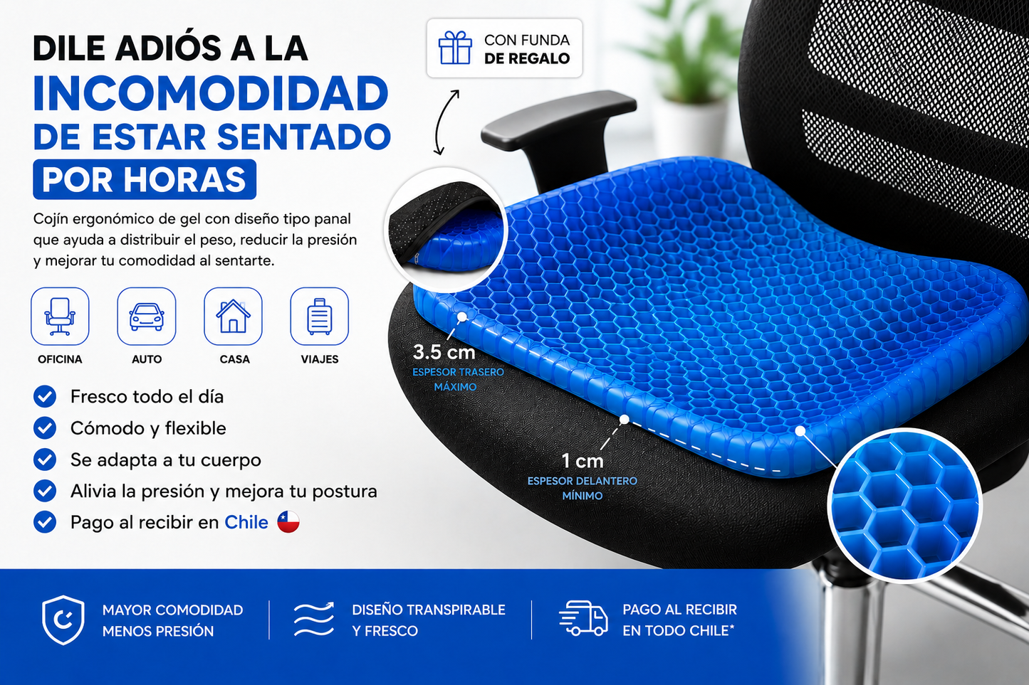 Soft Sitter - Cojín Gel Ergonómico + Regalo