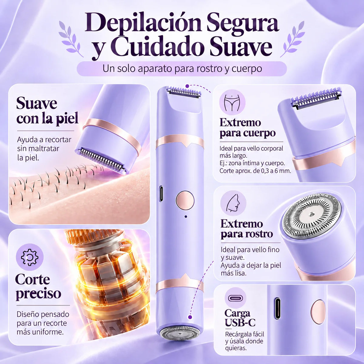 Depiladora Glow Duo - Un Aparato, Rostro y Cuerpo