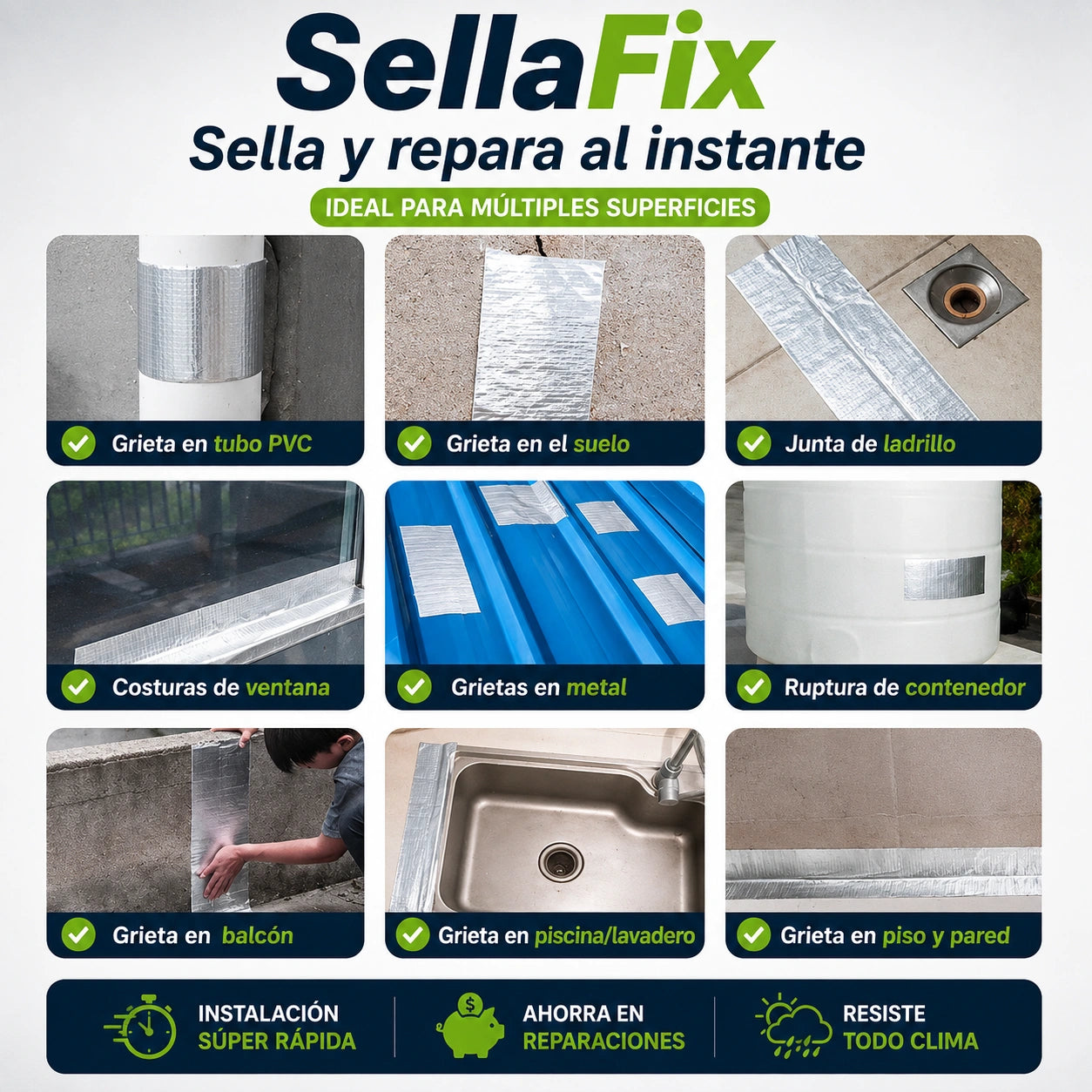 SellaFix - Adherencia Fuerte, Reparación Fácil