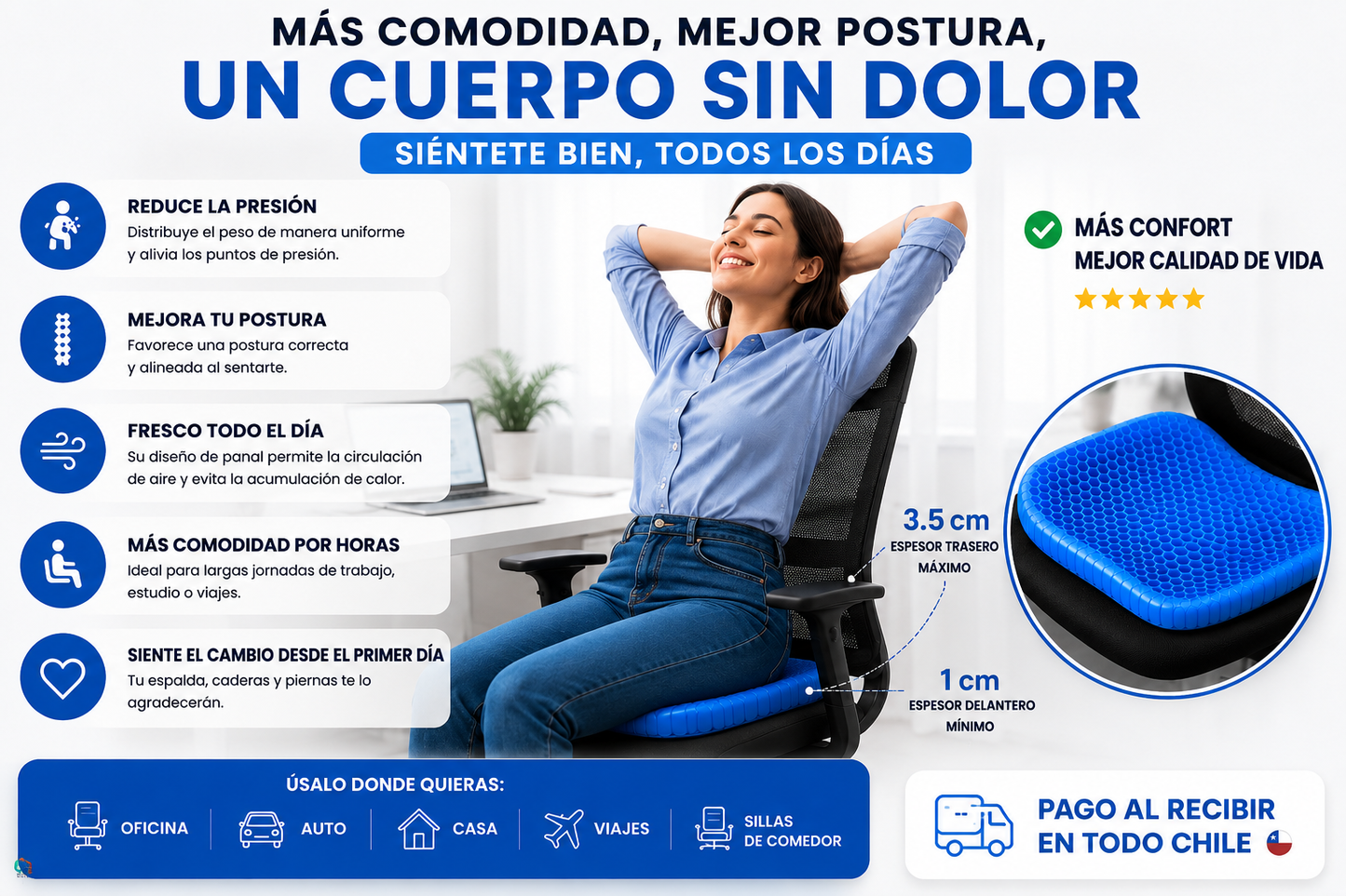 Soft Sitter - Cojín Gel Ergonómico + Regalo