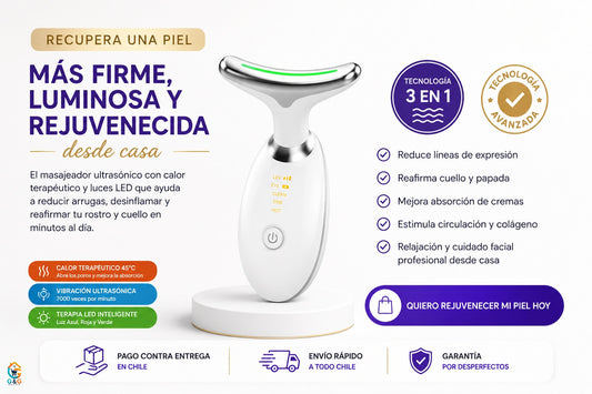 MASAJEADOR FACIAL TRIPLE-LED ANTIEDAD
