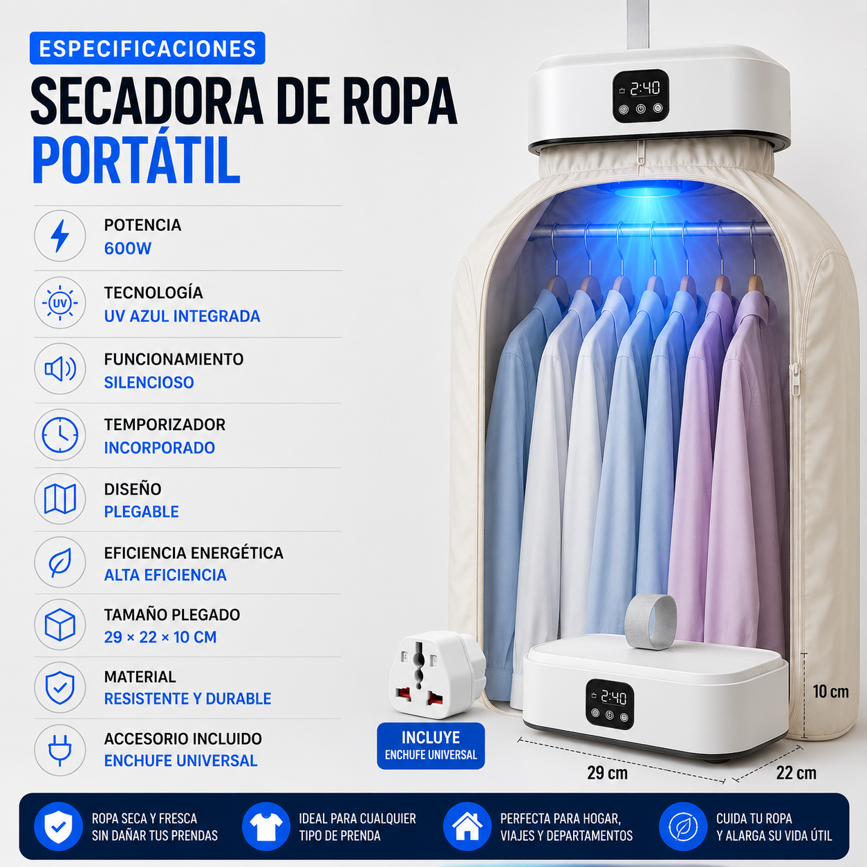 SecaMax UV 2.0 - Ropa Seca y Sin Olor a Humedad