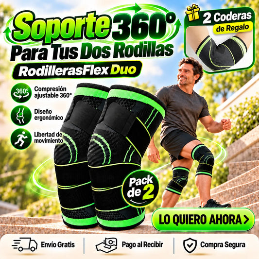 Pack RodillerasFlex Duo + Coderas de Regalo - Soporte 360° Para Tus Dos Rodillas
