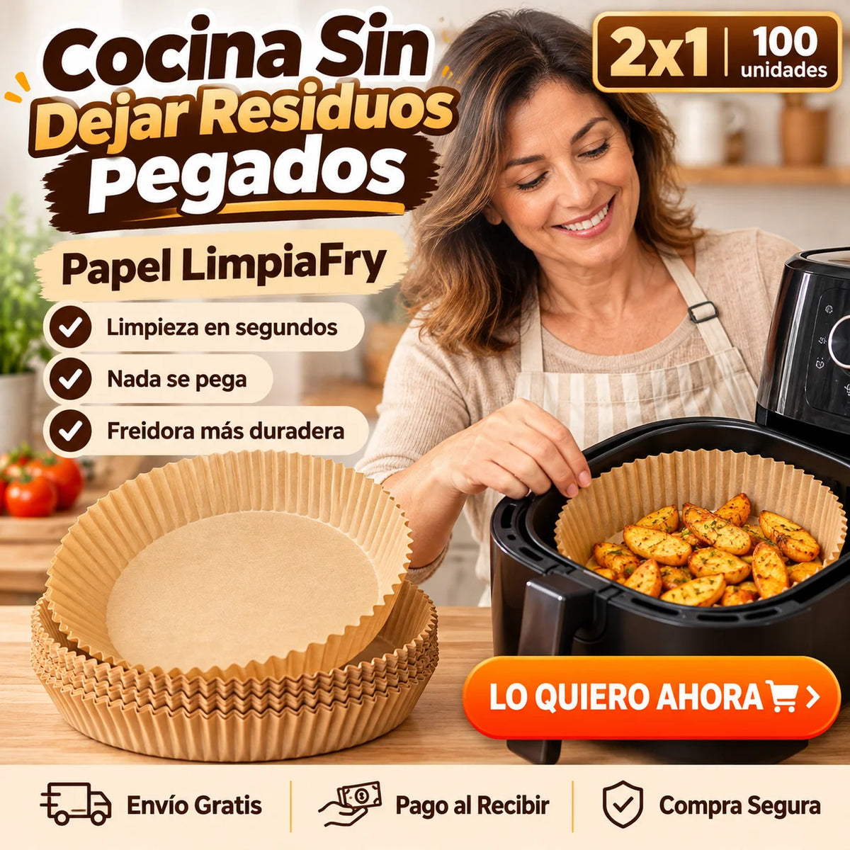 Papel LimpiaFry - Cocina Sin Dejar Residuos Pegados