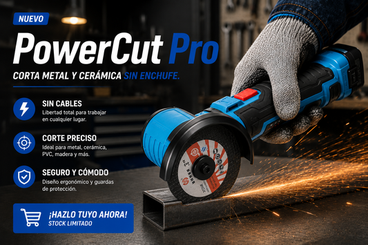 PowerCut Pro - Corta metal y cerámica sin enchufe.