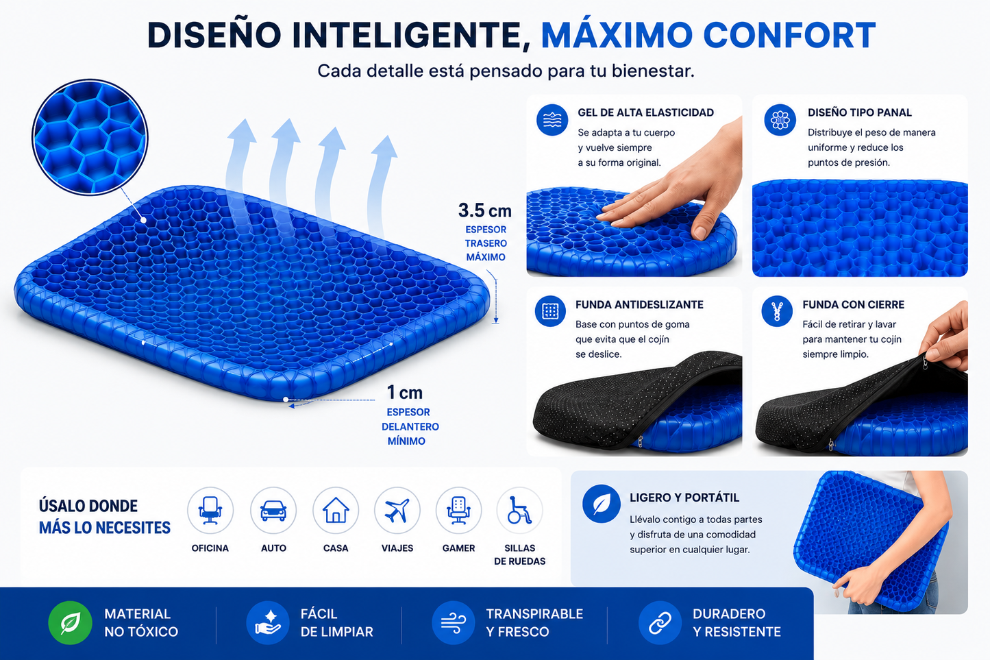 Soft Sitter - Cojín Gel Ergonómico + Regalo
